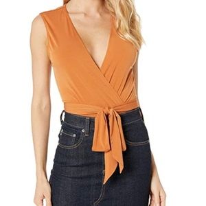 BCBGeneration Surplice V-neck Front Tie Bodysuit